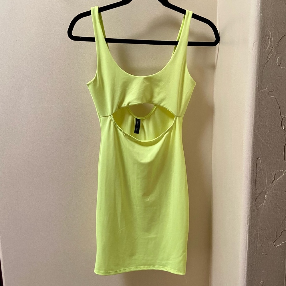 Bright yellow cut out dress - Size S